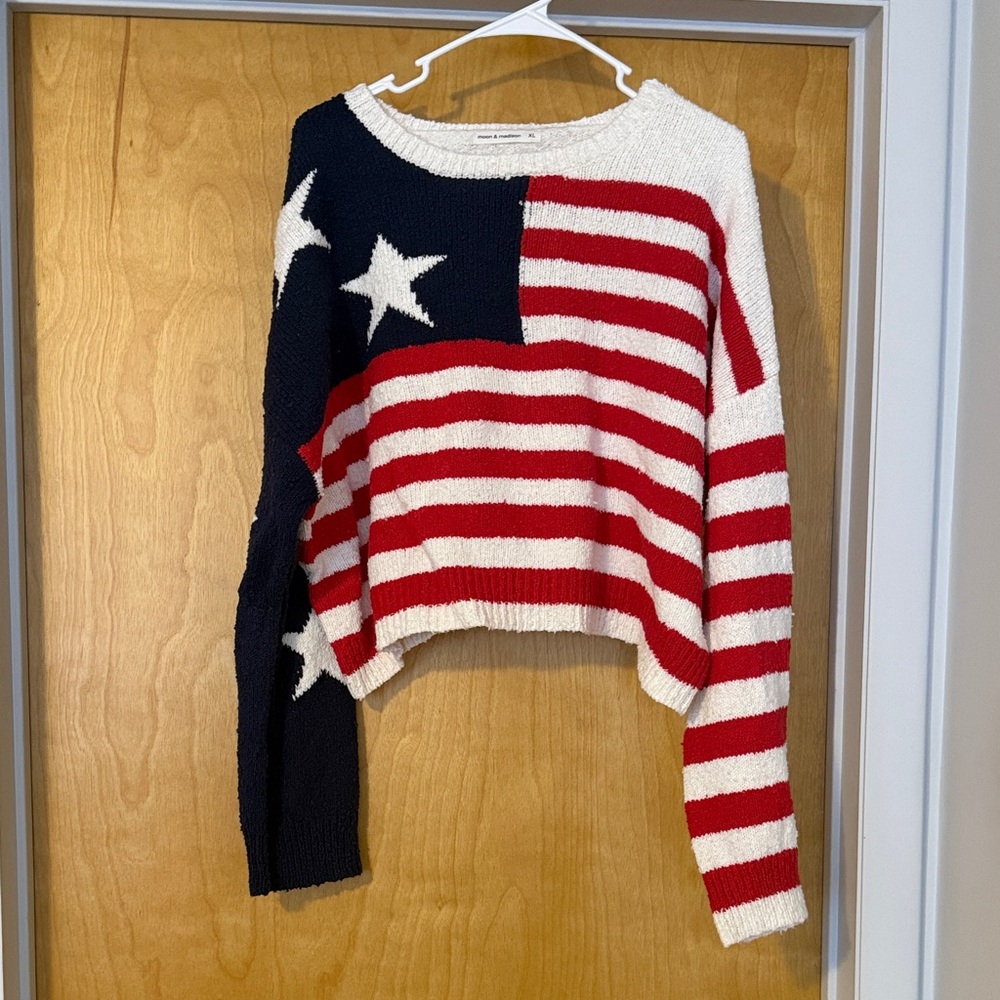 moon & madison Navy and Red Striped Sweater